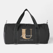 Modern Monogrammed Initiaal U & Naam Gepersonalise Plunjezak (Achterkant)