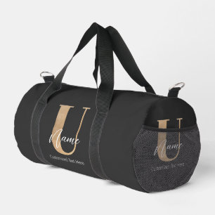 Modern Monogrammed Initiaal U & Naam Gepersonalise Plunjezak