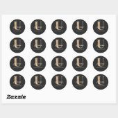 Modern Monogrammed Initiaal U & Naam Gepersonalise Ronde Sticker (Vel)