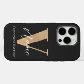 Modern Monogrammed Initiaal V & Naam Gepersonalise Case-Mate iPhone Case (Achterkant (horizontaal))