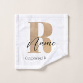 Modern Monogrammed Initial R & Name Personalized Bad Handdoek (Wasdoekje)