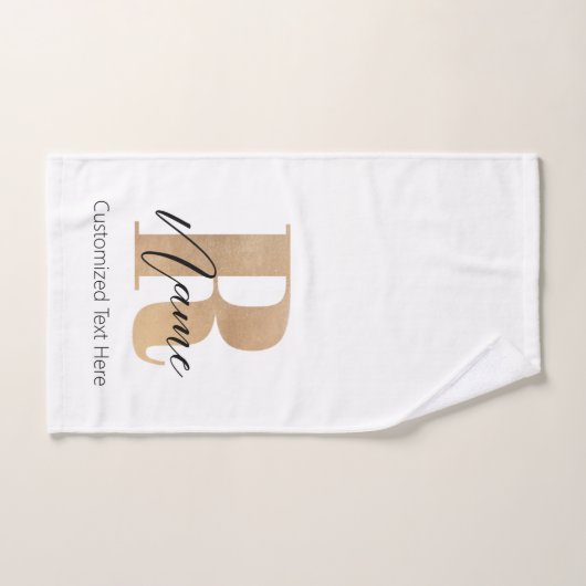 Modern Monogrammed Initial R & Name Personalized Bad Handdoek (Handdoek)