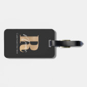 Modern Monogrammed Initial R & Name Personalized Bagagelabel (Achterkant horizontaal)