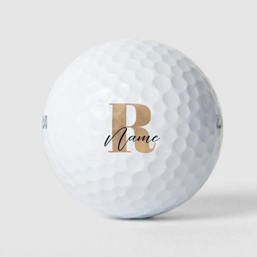 Modern Monogrammed Initial R & Name Personalized Golfballen (Voorkant)