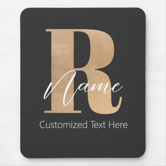 Modern Monogrammed Initial R & Name Personalized Muismat (Voorkant)