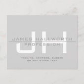 Modern Monogrammed Initialen (of andere tekst) Gri Briefkaart (Voorkant)