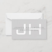 Modern Monogrammed Initialen (of andere tekst) Gri Notitiekaartje (Voorkant)