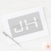 Modern Monogrammed Initialen (of andere tekst) Gri Rechthoekige Sticker (Envelop)