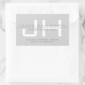 Modern Monogrammed Initialen (of andere tekst) Gri Rechthoekige Sticker (Tas)