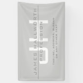 Modern Monogrammed Initialen (of andere tekst) Gri Spandoek (Verticaal)