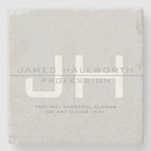 Modern Monogrammed Initialen (of andere tekst) Gri Stenen Onderzetter