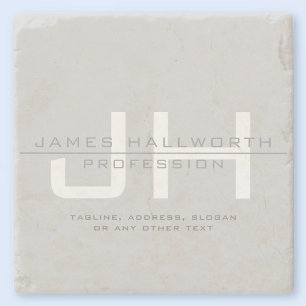 Modern Monogrammed Initialen (of andere tekst) Gri Stenen Onderzetter