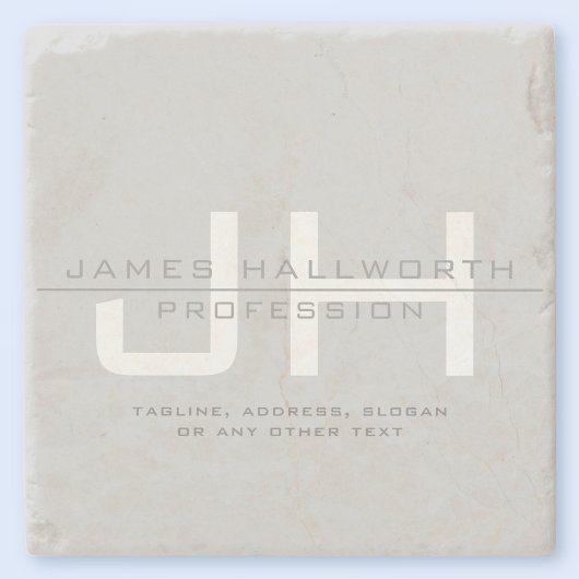 Modern Monogrammed Initialen (of andere tekst) Gri Stenen Onderzetter