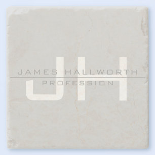 Modern Monogrammed Initialen (of andere tekst) Gri Stenen Onderzetter