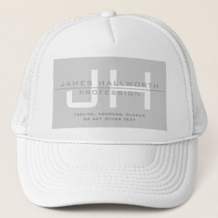 Modern Monogrammed Initialen (of andere tekst) Gri Trucker Pet