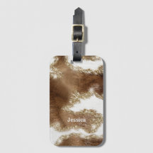 Modern Monogrammed Koeienhuid Pattern met Fake Gli