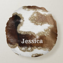 Modern Monogrammed Koeienhuid Pattern met Fake Gli