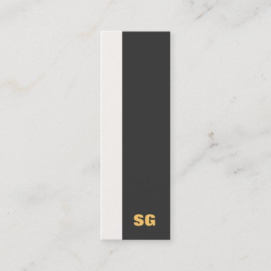 Modern Monogrammed Mini Visitekaartje (Voorkant)