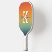 Modern Monogrammed Name Cool Gradient  Pickleball Paddle (Links)