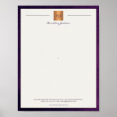 Modern monogrammed printable letterhead purple poster (Voorkant)