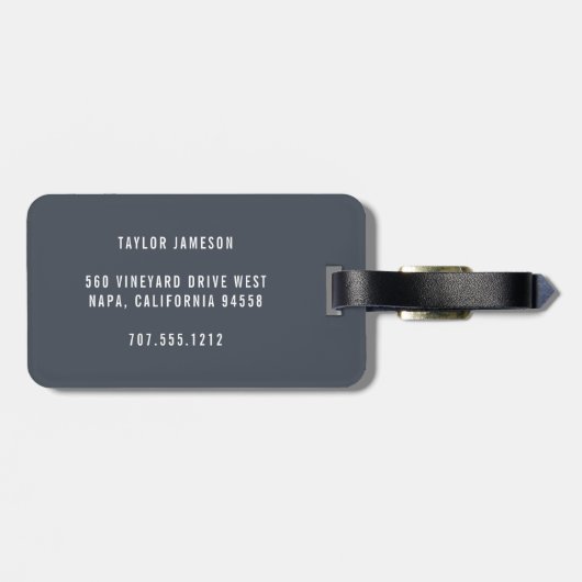 Modern Monogrammed Revel Quote Bagagelabel (Achterkant horizontaal)