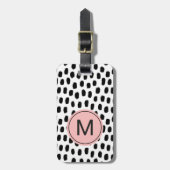 Modern Monogrammed Roze Bagagelabel (Voorkant verticaal)