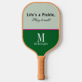 Modern Monogrammed Script Elegant Forest Green Pickleball Paddle (Voorkant)
