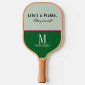 Modern Monogrammed Script Elegant Forest Green Pickleball Paddle (Achterkant)