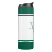 Modern Monogrammed Script Emerald Green Thermosbeker (Gedraaid links)
