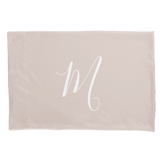 Modern Monogrammed Solid Blush Pink Kussensloop (Voorkant-Links)