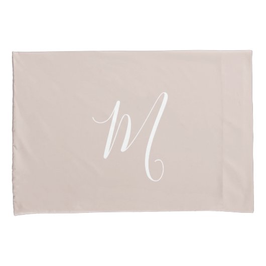 Modern Monogrammed Solid Blush Pink Kussensloop (Voorkant-Rechts)