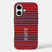 Modern Monogrammed Striped  Case-Mate iPhone Case (Achterkant)