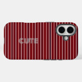 Modern Monogrammed Striped  Case-Mate iPhone Case (Achterkant (horizontaal))