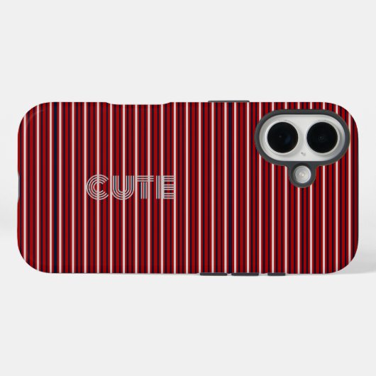 Modern Monogrammed Striped Case-Mate iPhone Case (Achterkant (horizontaal))