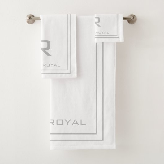 Modern Monogrammed White Hotel Hospitality Bad Handdoek (Insitu)