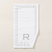 Modern Monogrammed White Hotel Hospitality Bad Handdoek (Handdoek)