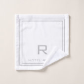 Modern Monogrammed White Hotel Hospitality Bad Handdoek (Wasdoekje)