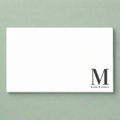 Modern Monogrammed Zwart-wit Initiaal Naam Post-it® Notes