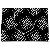 Modern Monogrammotief | Zwart & Wit Groot Cadeauzakje (Voorkant)
