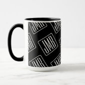 Modern Monogrammotief | Zwart & Wit Mok (Links)