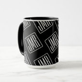 Modern Monogrammotief | Zwart & Wit Mok (Voorkant links)