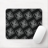 Modern Monogrammotief | Zwart & Wit Muismat (Met muis)