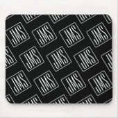 Modern Monogrammotief | Zwart & Wit Muismat (Voorkant)