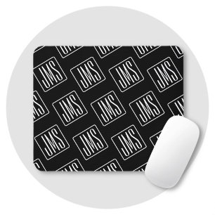 Modern Monogrammotief   Zwart & Wit Muismat