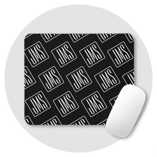 Modern Monogrammotief | Zwart & Wit Muismat