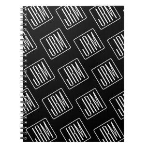 Modern Monogrammotief   Zwart & Wit Notitieboek