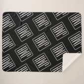 Modern Monogrammotief | Zwart & Wit Sherpa Deken (Voorkant (horizontaal))