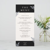 Modern monster bladeren verdrietig zwart diner menu (Staand voorkant)
