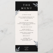 Modern monster bladeren verdrietig zwart diner menu (Voorkant)