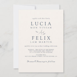 Modern monster laat delicate stoffige blauwe bruil kaart